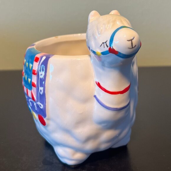 Llama / Alpaca Hand Painted Ceramic Mug / Planter ~ Home Decor ~ Animal Lover - Picture 2 of 16